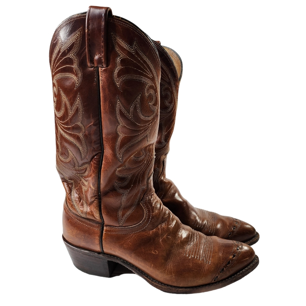 DAN POST MENS BROWN LEATHER WESTERN/COWBOY BOOTS SZ 9 D STYLE 233086/16625